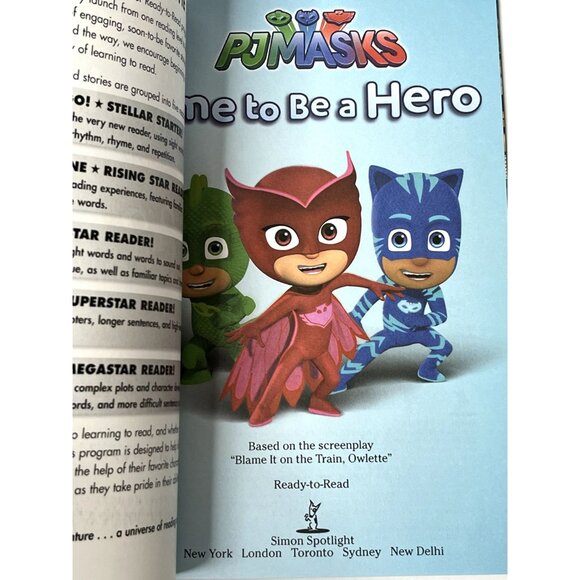 Time to Be a Hero PJ Masks Leveled Reader 1 Kids Fiction Book Easy Sight Words - Picture 4 of 5